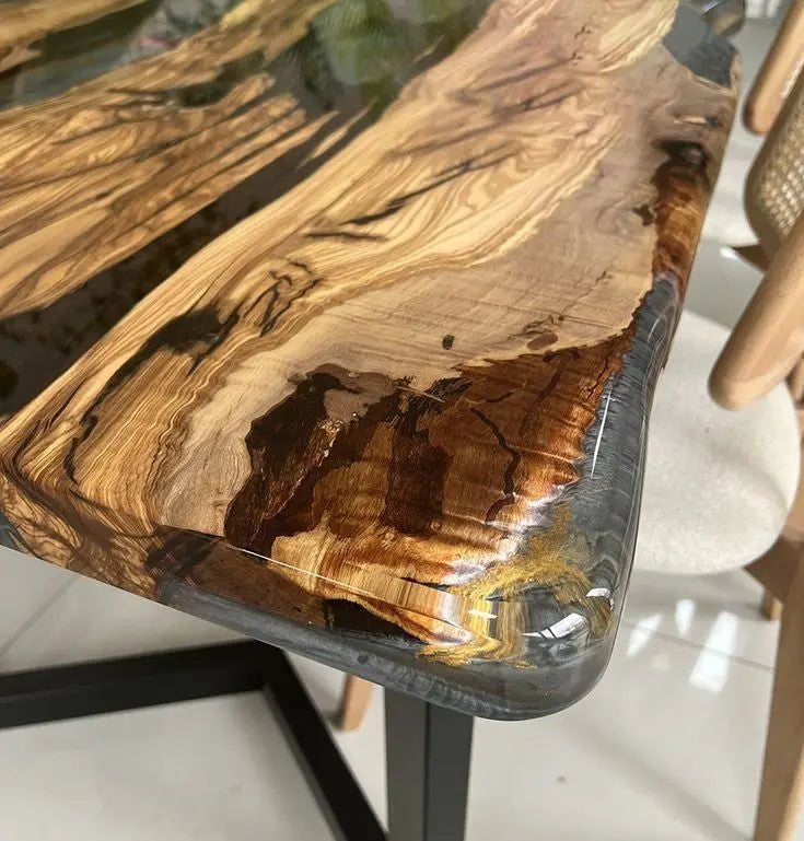 Epoxy wood dining table set epoxy Wood table resin wood design table  river resin epoxy table 7ksmcr-ua