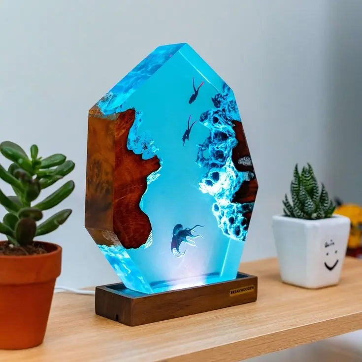 Epoxy resin side table lamp living room lamp handicraft a for your home 7ksmcr-ua