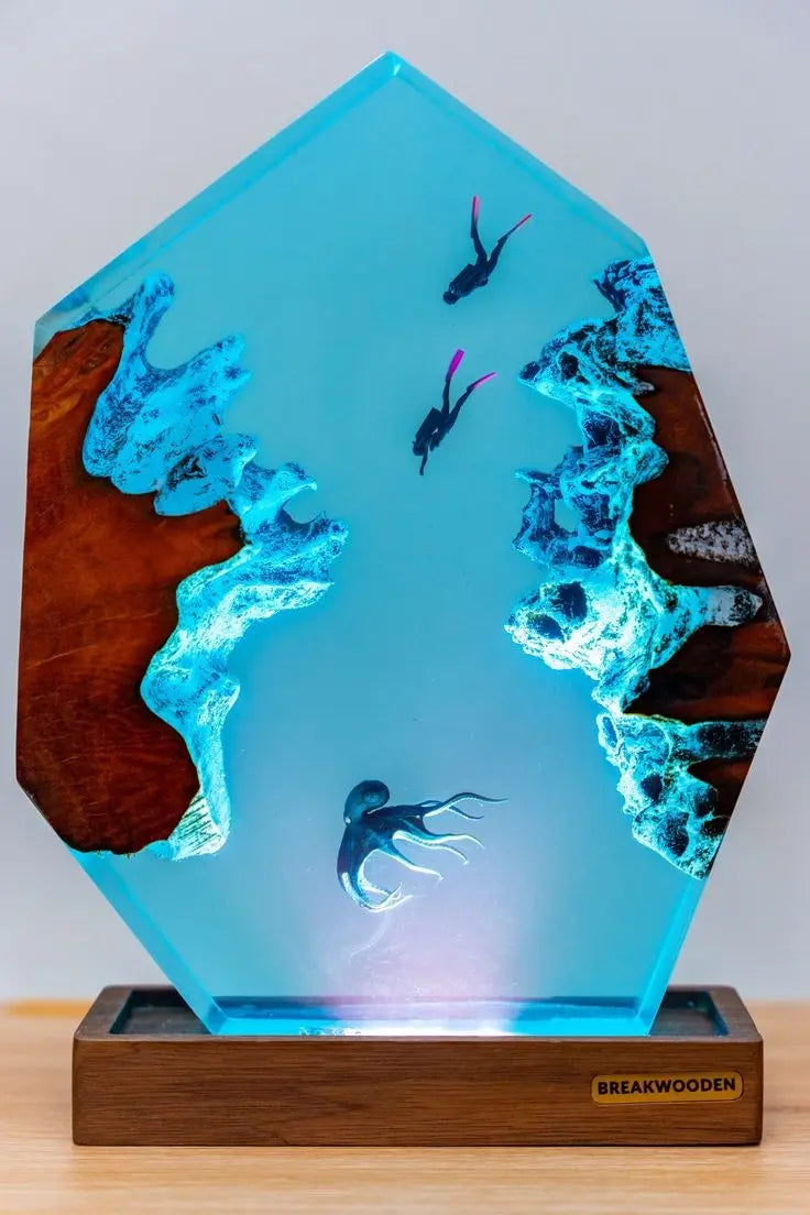 Epoxy resin side table lamp living room lamp handicraft a for your home 7ksmcr-ua