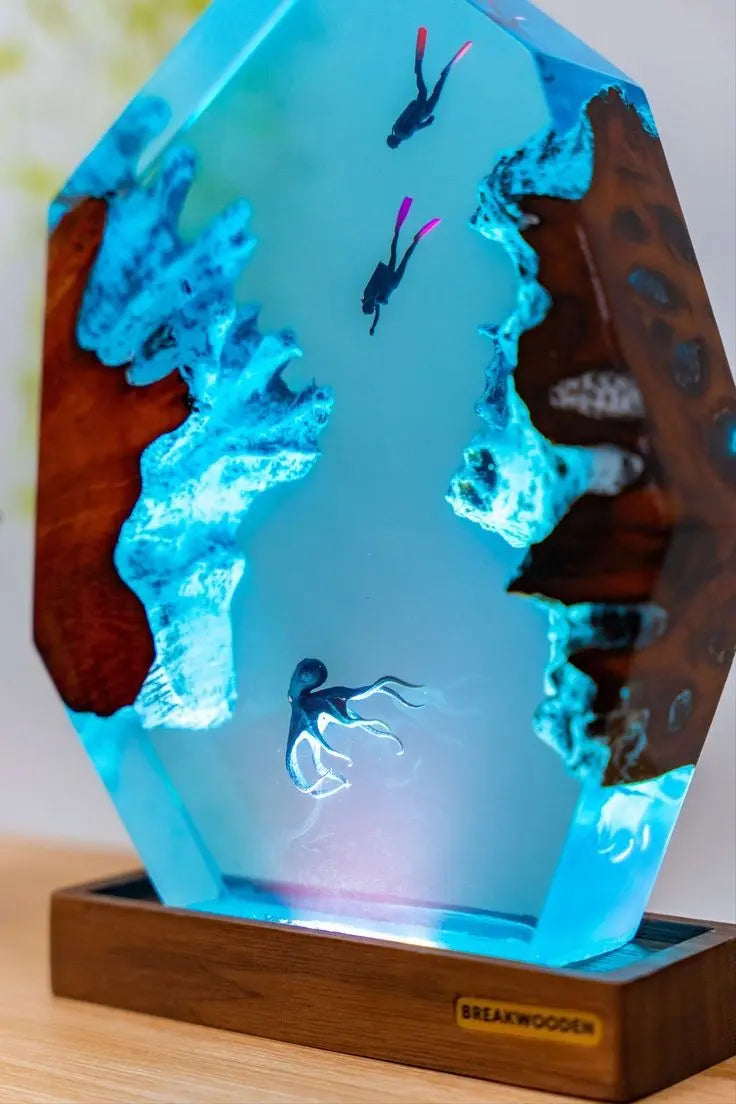 Epoxy resin side table lamp living room lamp handicraft a for your home 7ksmcr-ua