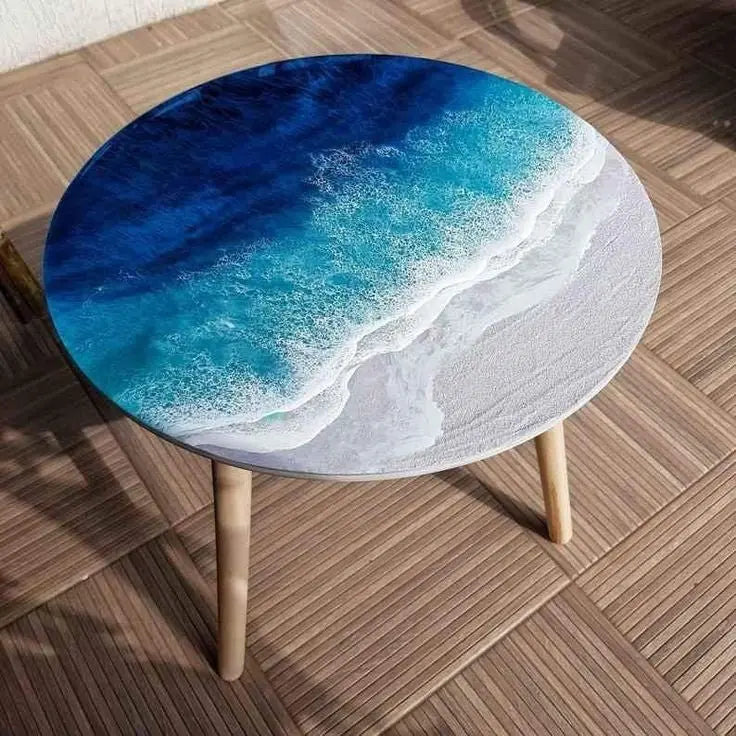 Handcrafted Resin Art Round Coffee Table with Elegant Design – Perfect for Modern Living Spaces" - The Best product