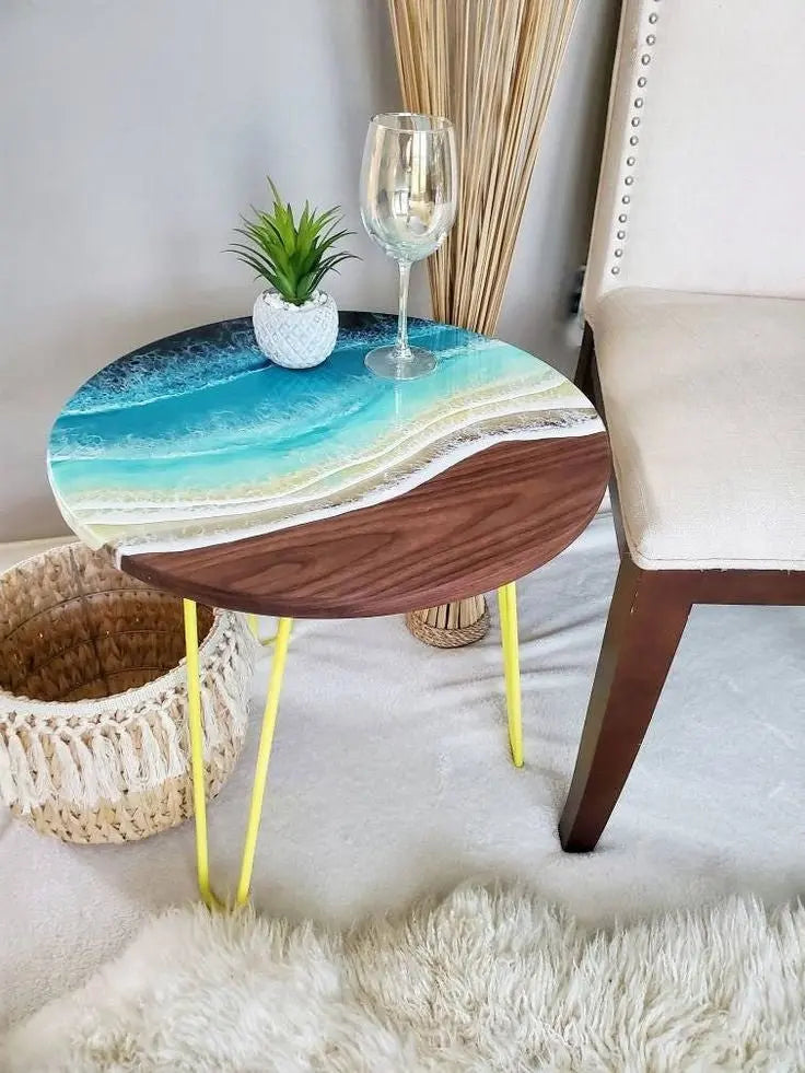 Handcrafted Resin Art Round Coffee Table with Elegant Design – Perfect for Modern Living Spaces" - The Best product