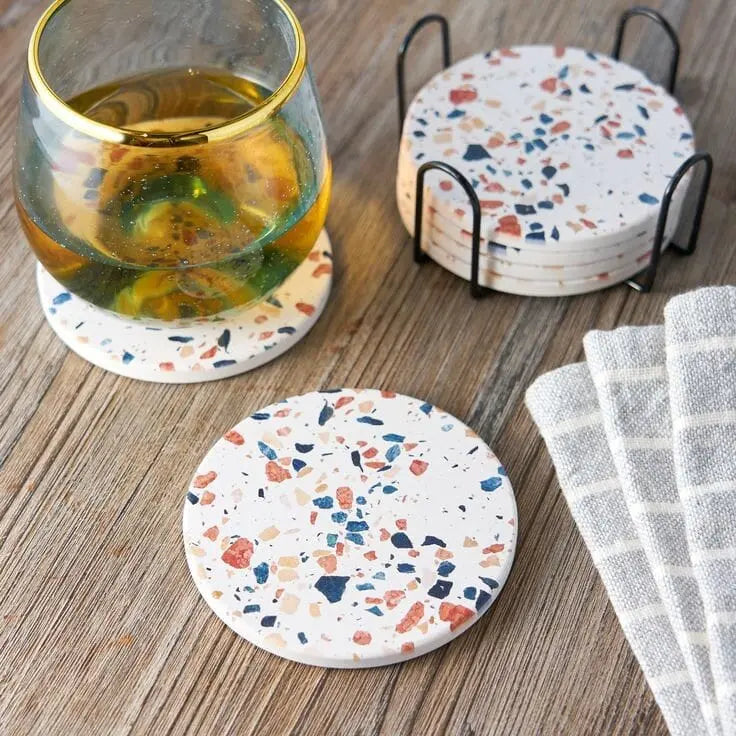 Tarrazzo stoneware coaster plate set - The Best product